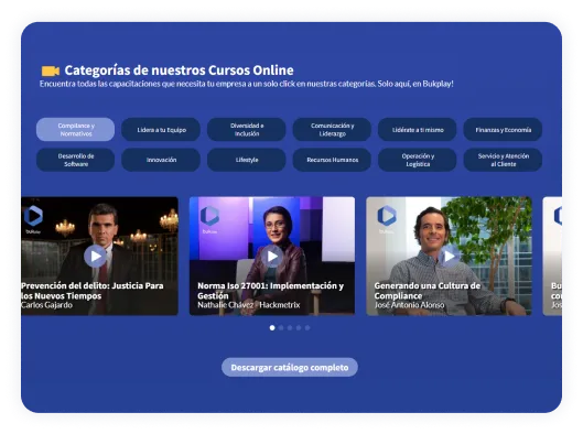 Todas las funcialidades en la plataforma LMS Bukplay