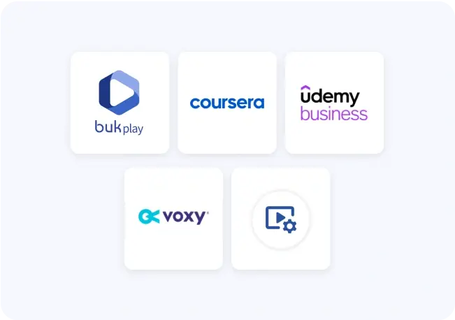 Logos de los proveedores de cursos para Buk